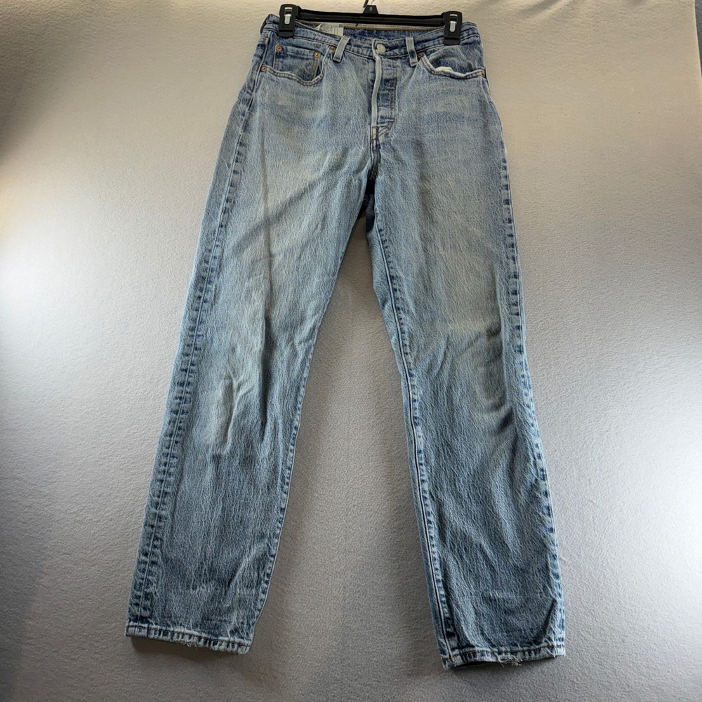 Levis 501 Original Fit Jeans Light Wash Straight Leg Denim 12501-0396 W28 L30